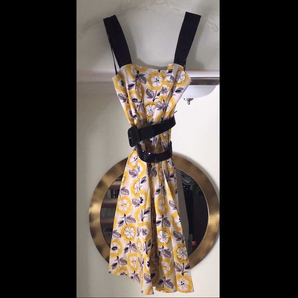 Dress with black belt
